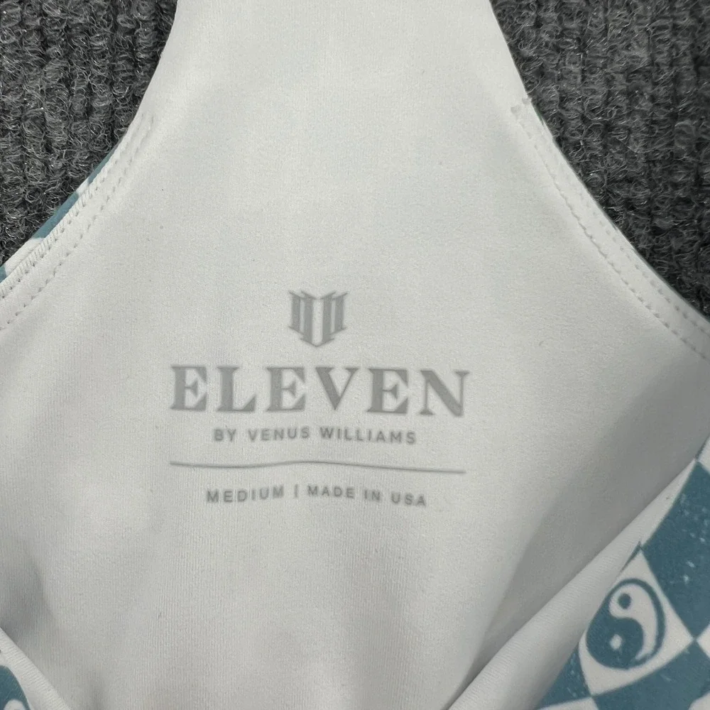 EleVen by Venus Williams Retro Revival Sports Bra Womens Medium Blue Gym Workout